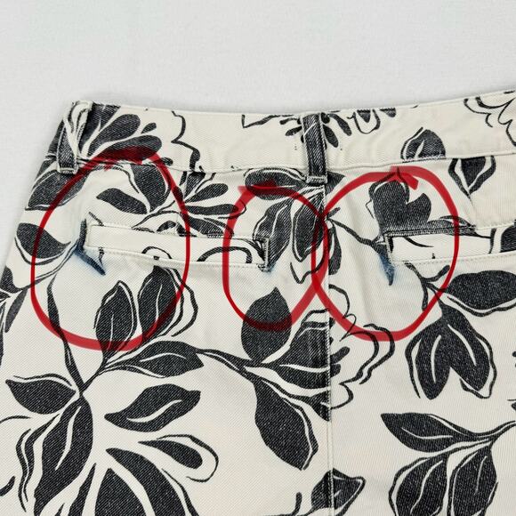 J Crew Womens Tropical Berry Block Print Patch Pocket Denim Short Size 0 Black - Picture 7 of 12